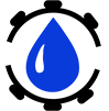 Irrigation Automation icon - waterdrop and plant in gear