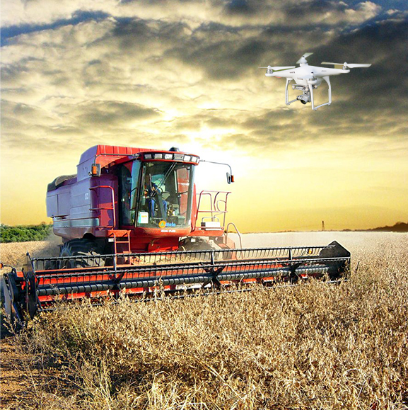 drone with tractor